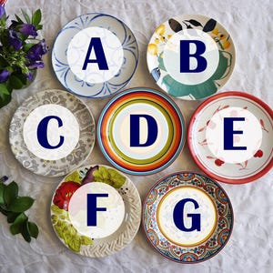 MISMATCHED CERAMIC PLATES - Size 8.5" to 9" - Salad Plates - Country ...