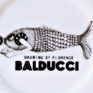 Anthropologie SAUCER - Size 6" - Forest Fiddler Pattern - French Artist Florence Balducci - Sleeping Fox Cat - Black Gray White - Porcelain image 8