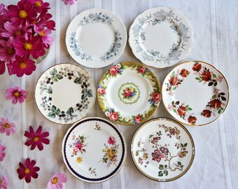 Bone China BREAD & BUTTER PLATES - Vintage Tea Party - Mismatched China - English Floral Mix - Country Cottage Decor - Priced Per Plate!!!