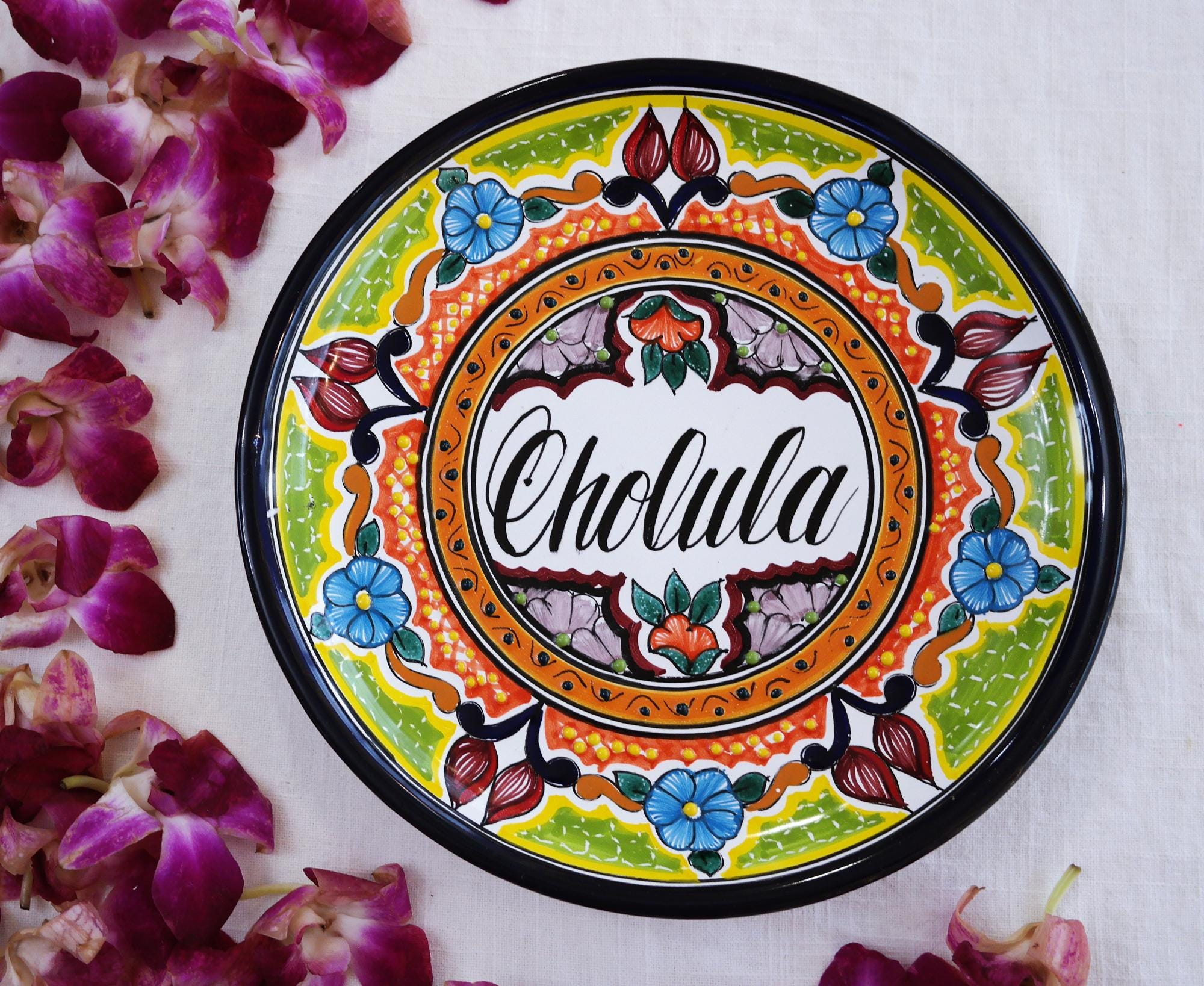 TALAVERA EL CARMEN★希少！大皿(飾り皿) Talavera Cholula DECORATIVE WALL PLATE 10