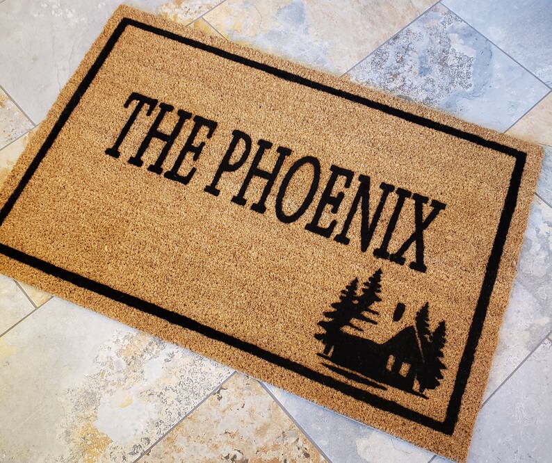 Cabin Door Mat Outdoors Home Decor Custom Doormat Unique Etsy