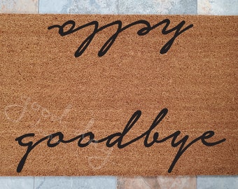 Hello Goodbye Doormat: Natural Coir, Fade-Proof Design