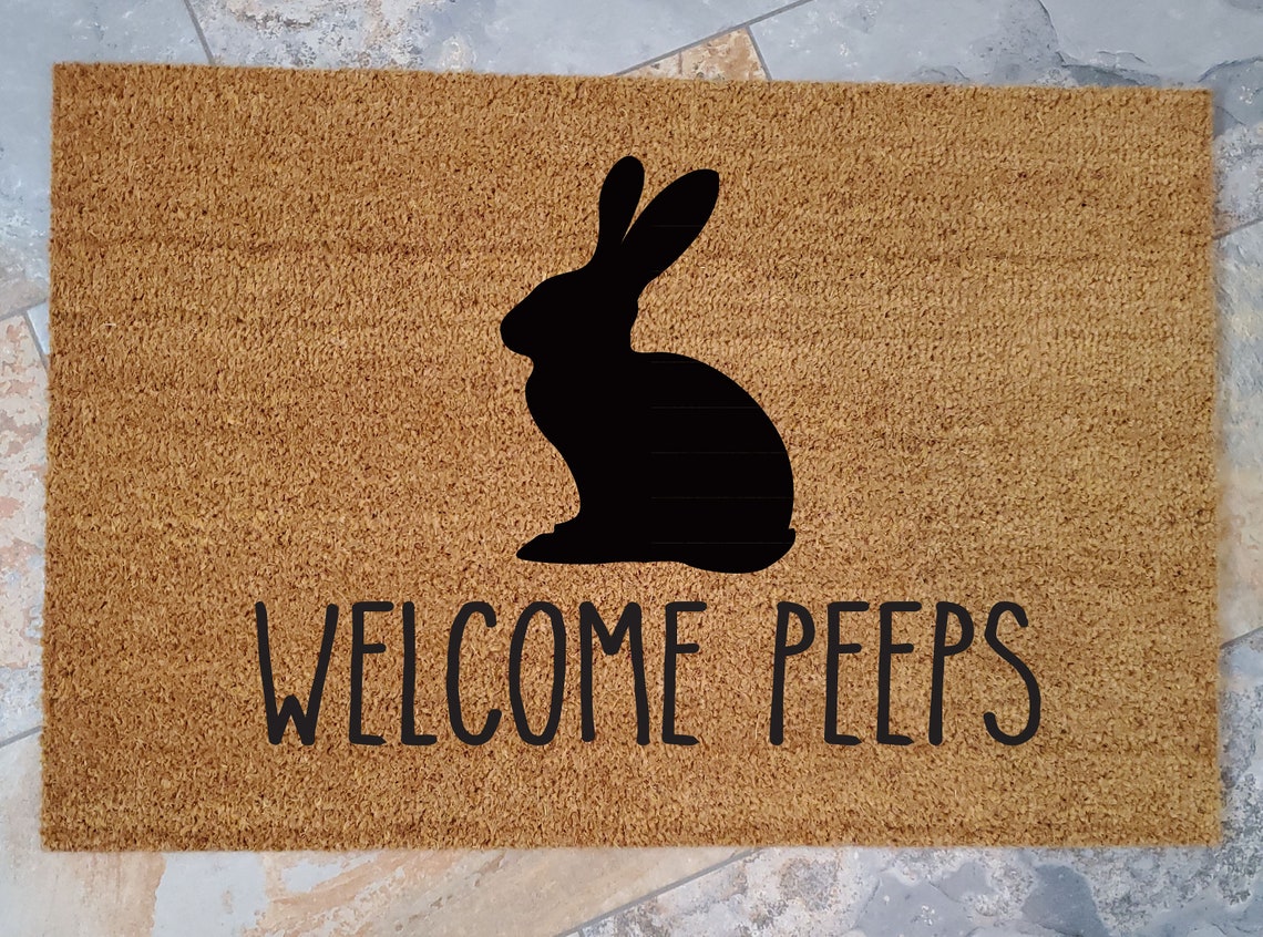 Bunny Doormat / Mat / Custom Doormats / Rabbit Decor / Etsy