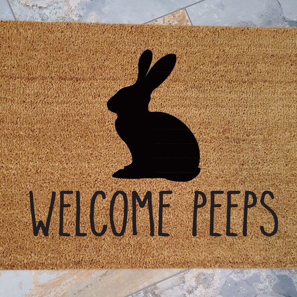 Rabbit Doormat Etsy