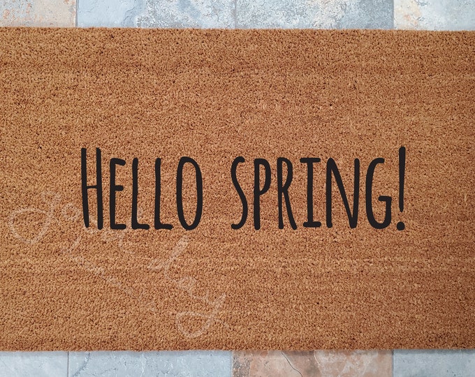 Spring Decor, Hello Spring, Spring Doormat, Easter Gifts, Hostess Gifts, Spring Decor 2017, Spring Decor Ideas, Spring Decorations for Home