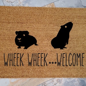 Guinea Pigs Doormat / Skinny Pigs Welcome Mat / Custom Doormats / Guinea Pig Decor / Wheek Wheek / Pet Gifts / Unique Gifts / Rodents Pets Bild 1