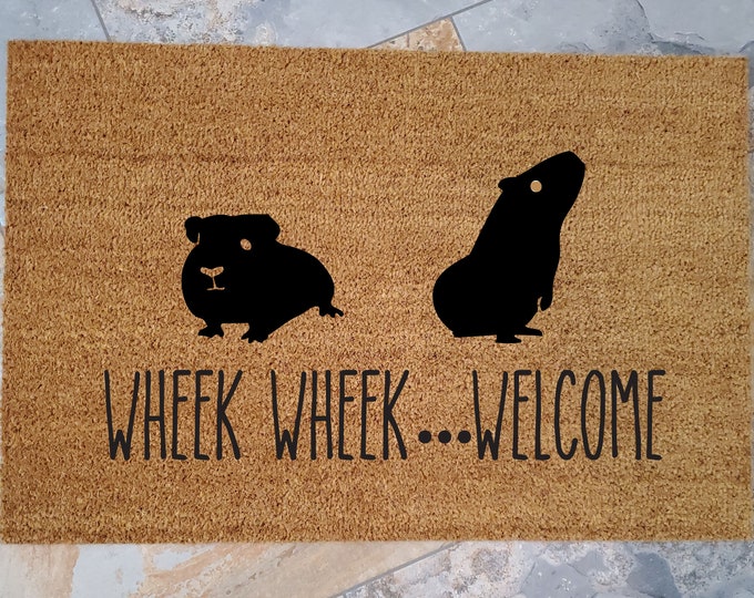 Guinea Pigs Doormat / Skinny Pigs Welcome Mat / Custom Doormats / Guinea Pig Decor / Wheek Wheek / Pet Gifts / Unique Gifts / Rodents Pets