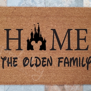 Disney Home Doormat. Are you a Disney Family like we are? Do you feel like Disneyland is your Home? Great Gift Idea! Disney is Like!