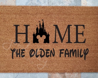 Disney Home Doormat. Are you a Disney Family like we are? Do you feel like Disneyland is your Home? Great Gift Idea! Disney is Like!