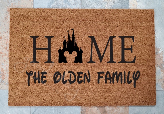 Disney Home Doormat. Are you a Disney Family like we are? Do you feel like Disneyland is your Home? Great Gift Idea! Disney is Like!