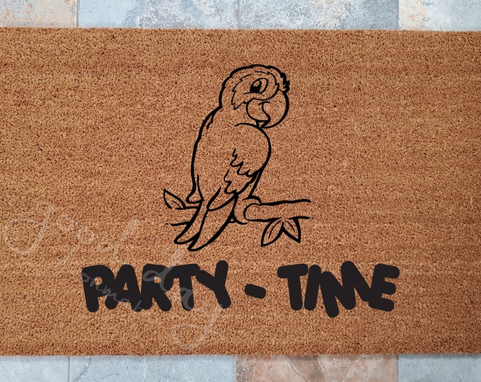 Parrot Welcome Mat / Door Mat / Welcome Mat / Custom Doormat / Pet Doormat / Pet Decor / Unique Door Mat / Bird Lovers Doormat / Polyester