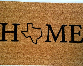 Personalized State Home Doormat: Custom Coir Welcome Mat