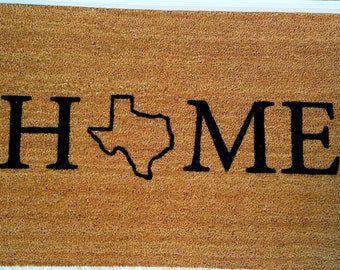 Home Welcome Mat with your State of choice / My State Doormat / Personalized Doormat / Custom Doormat / Gift Ideas / Family Gifts / Door Mat