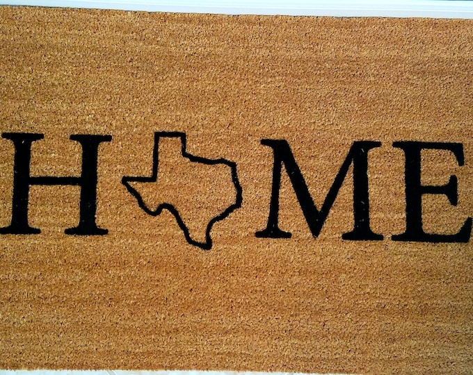 Home Welcome Mat with your State of choice / My State Doormat / Personalized Doormat / Custom Doormat / Gift Ideas / Family Gifts / Door Mat