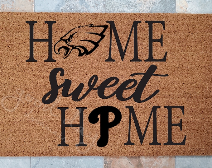Home Sweet Home Sports Doormat / Custom Doormat / Welcome Mat / Personalized Doormat / Sports Doormat / Gift for Friend / Gift for Family