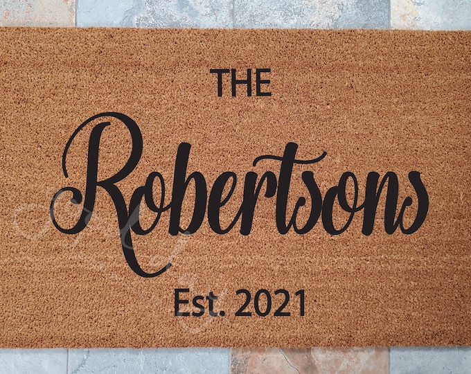 Family Name Doormat / Custom Doormat / Doormats / Wedding Gift Ideas / Gift for Couple's / Family Gift / Unique Gift Ideas / Doormat Gift