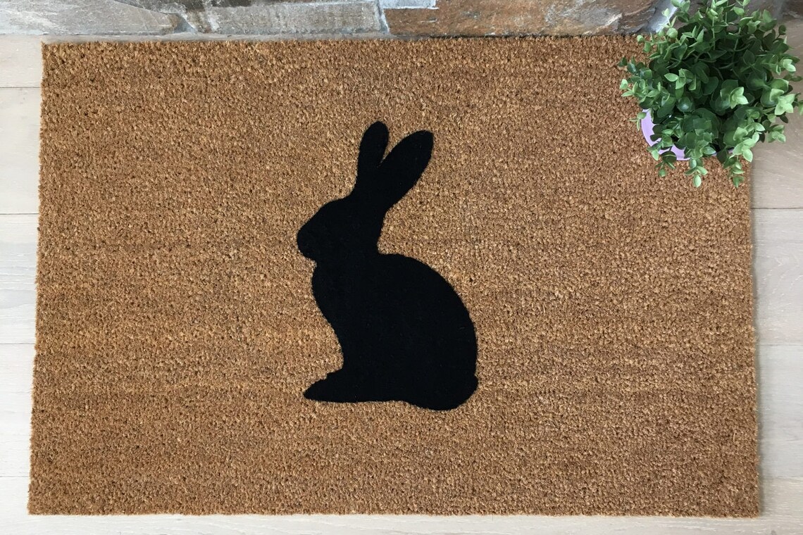 Bunny Doormat / Mat / Custom Doormats / Rabbit Decor / Etsy