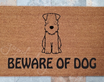 Beware of Dog Doormat / Welcome Mat / Dog Lovers / Custom / Handmade / Dog Gift Ideas /My Pet
