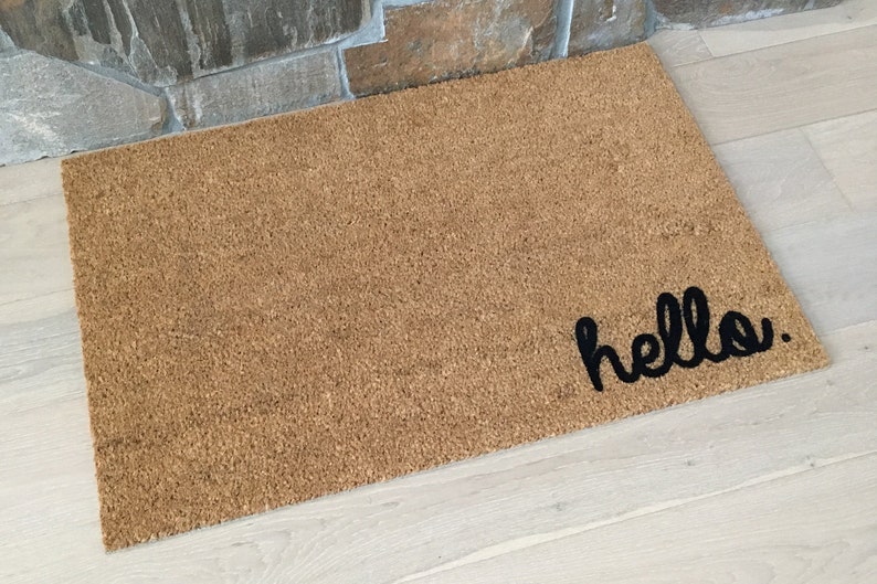 Hello Doormat, Hello Welcome Mat, Custom Doormat, Hello Mat, Welcome Mat, Doormat, Greetings Doormat, Doormats, Housewarming Gift, Fun Gifts image 4