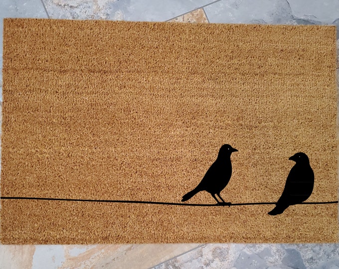 Birds on a Wire Doormat and Many Other Custom Doormats  / Gifts for Her / Gifts for Mom / Personalized Doormat / Unique Gifts / Welcome Mat