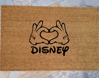 Heart Disney Doormat, Custom Welcome Mat, Personalized Doormat, Disney Home Decor, Unique Door Mats, Mickey Mouse, Disney Lover