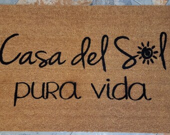 Casa Del Sol Doormat / Summer Decor / Doormat / Welcome Mat / Gifts for Her / Gifts for Him / Housewarming Gift / Spanish Gift / Tropical