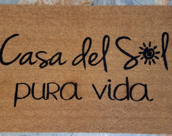 Casa Del Sol Doormat / Summer Decor / Doormat / Welcome Mat / Gifts for Her / Gifts for Him / Housewarming Gift / Spanish Gift / Tropical