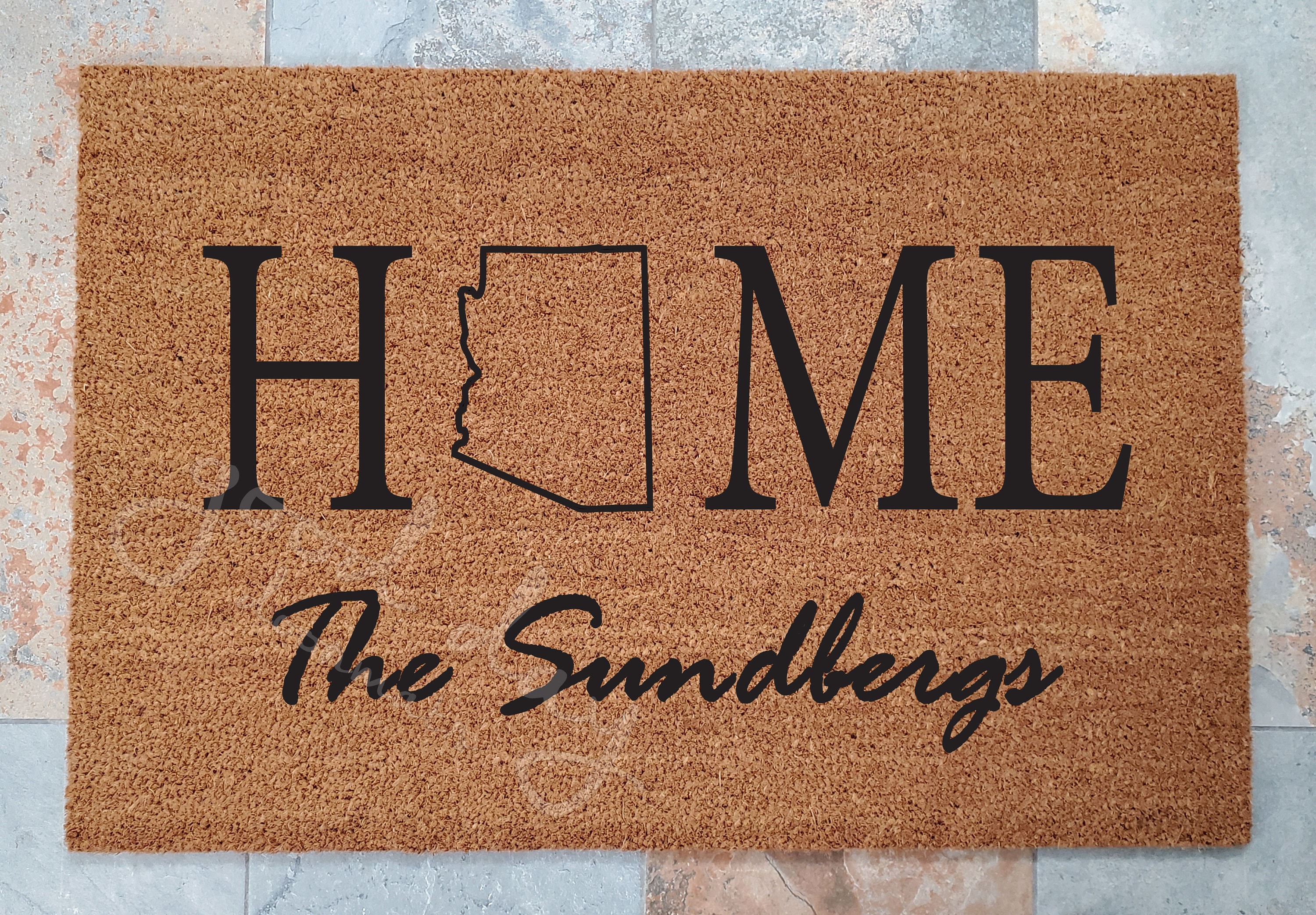 Home State Welcome Mat / Custom Doormat / Welcome Mat / Doormat / Family  Name Gift / Gift Ideas / Housewarming Gifts / Doormats