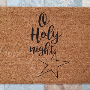 O Holy Night Doormat: Personalized Christmas Welcome Mat
