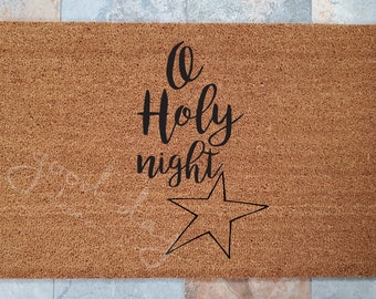 O Holy Night Doormat / Christmas Door Mats / Custom Doormat / Welcome Mat / Gift Ideas /  Personalized Doormat / Religious Doormat