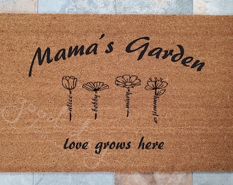 Mama's Garden Doormat: Personalized Family Name Welcome Mat