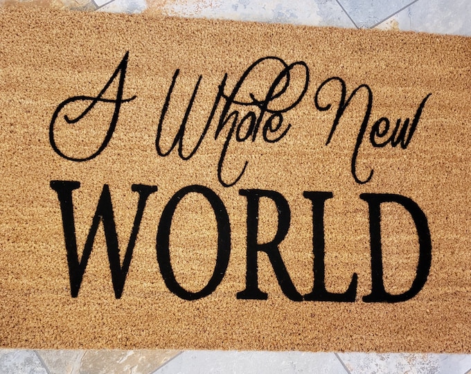A Whole New World Door Mat / Disney Mat / Welcome Mat / Custom Door Mat / Classic Doormat / Door Mat / Unique Gift Ideas / Family Gifts