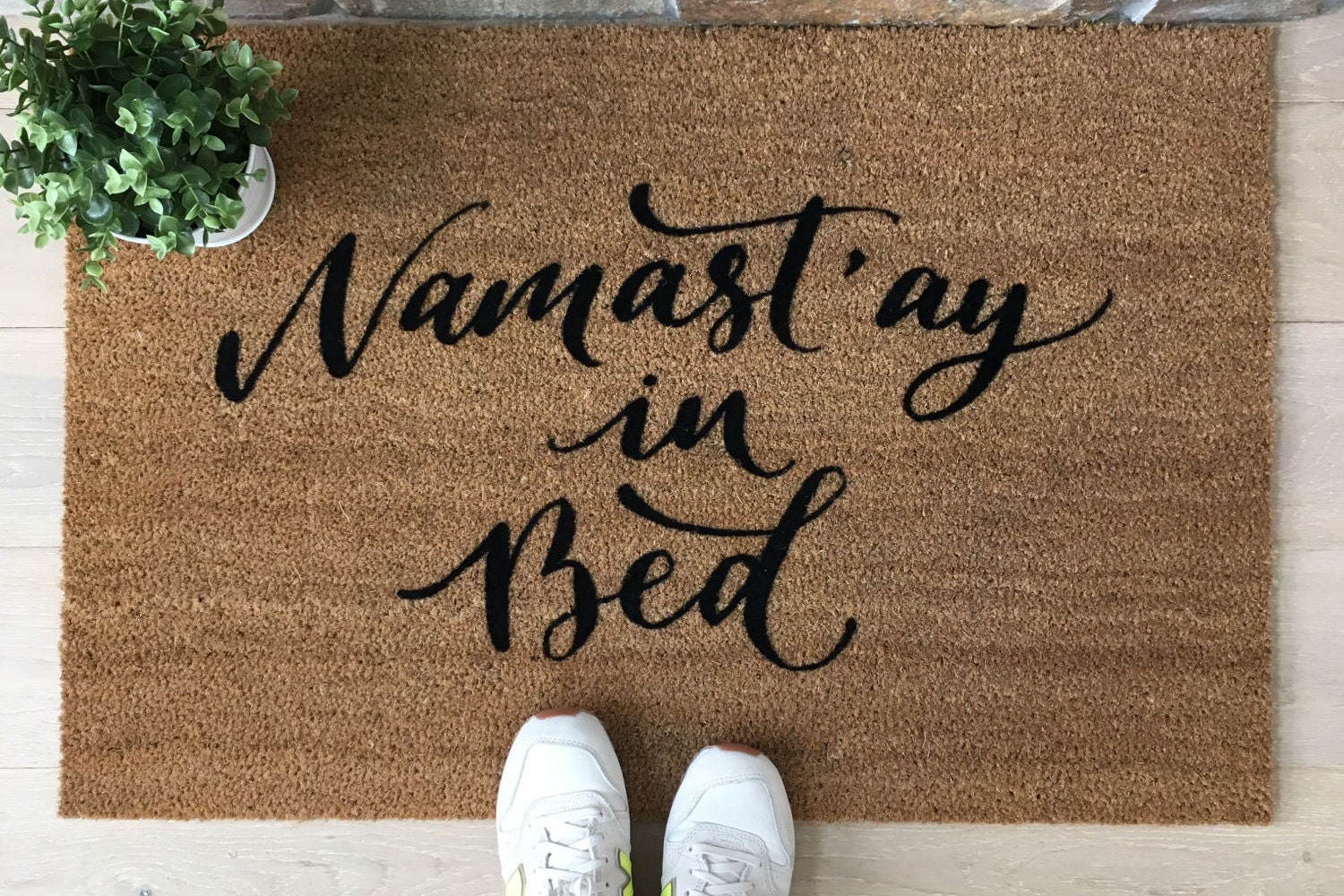 Yoga WELCOME Mat, Welcome Doormat, Namaste Out