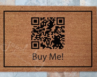 QR Code Coir Doormat: Custom Welcome Mat