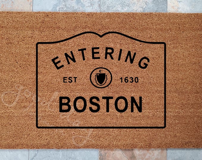 Entering Boston Doormat, Welcome Mat Custom