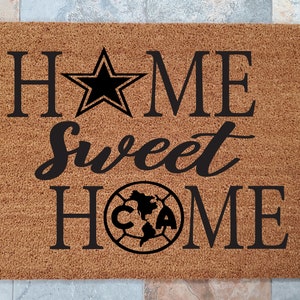 Home Sweet Home Sports Doormat / Custom Doormat / Welcome Mat / Personalized Doormat / Sports Doormat / Gift for Friend / Gift for Family