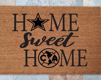 Home Sweet Home Sports Doormat / Custom Doormat / Welcome Mat / Personalized Doormat / Sports Doormat / Gift for Friend / Gift for Family