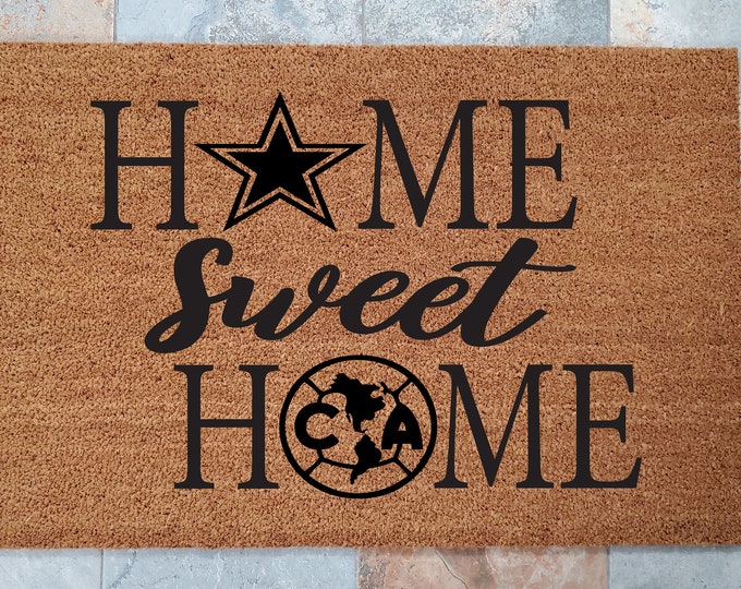 Home Sweet Home Sports Doormat / Custom Doormat / Welcome Mat / Personalized Doormat / Sports Doormat / Gift for Friend / Gift for Family