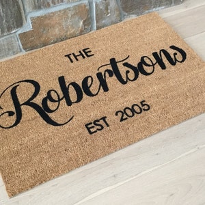 Family Name Doormat / Custom Doormat / Doormats / Wedding Gift Ideas / Gift for Couple's / Family Gift / Unique Gift Ideas / Doormat Gift image 2