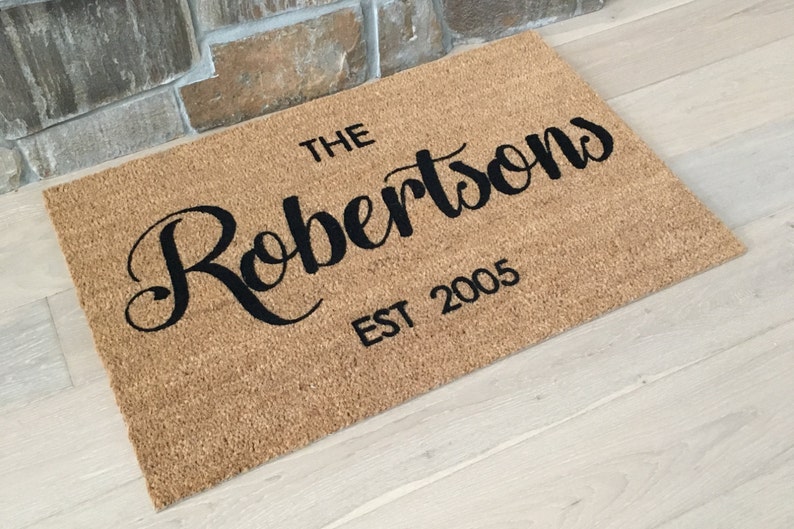 Family Name Doormat / Custom Doormat / Doormats / Wedding Gift Ideas / Gift for Couple's / Family Gift / Unique Gift Ideas / Doormat Gift image 2