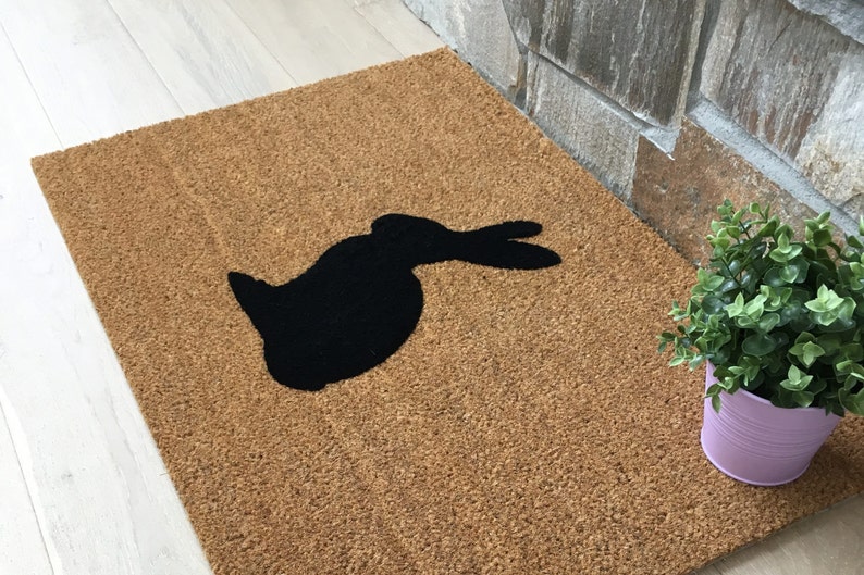 Bunny Doormat / Mat / Custom Doormats / Rabbit Decor / Etsy