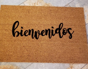 Spanish Doormat / bienvenidos Doormat / Spanish Welcome Mat / Spanish Gifts / Spanish Decor / Custom Doormats / Housewarming Gift Ideas