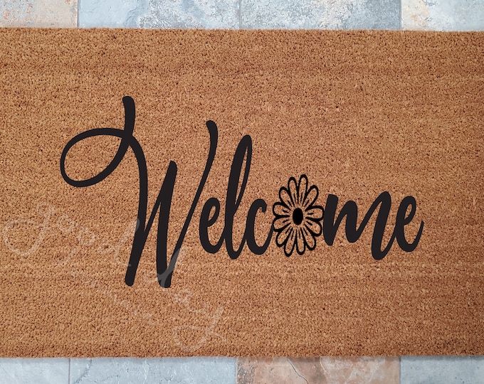 Welcome Flower Doormat / Welcome Mat / Custom Doormats / Fun Gifts / Joke Gift Ideas / Gifts for Him / Gifts for Boyfriend