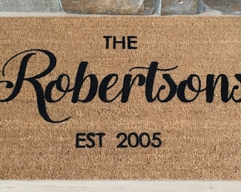 Custom Doormat, Custom Welcome Mat, Personalized Doormat, Family Name Gift,  Wedding Gift,  Realtor Gift,  Housewarming Gift,  Door Mat