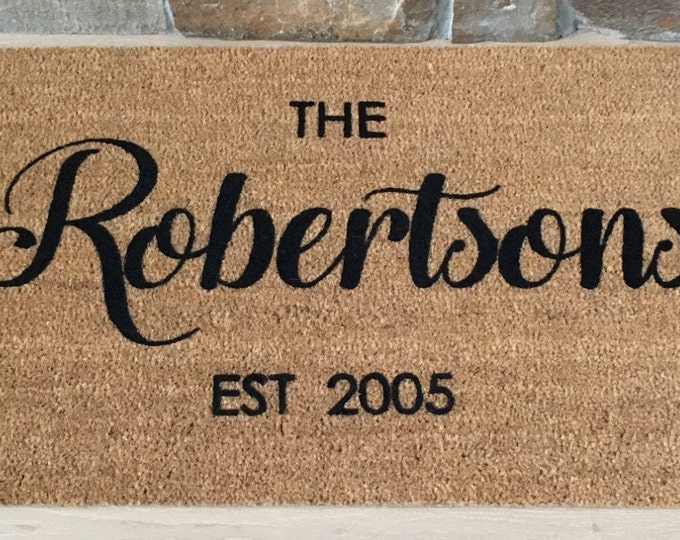 Custom Doormat, Custom Welcome Mat, Personalized Doormat, Family Name Gift,  Wedding Gift,  Realtor Gift,  Housewarming Gift,  Door Mat