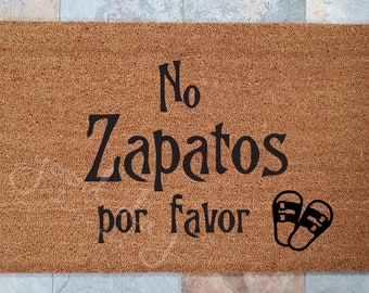 No Zapatos Por Favor Doormat and Many Other Language Doormats / Welcome Mat / No Shoes Please / Door Mats / Custom Doormat / Family Gift