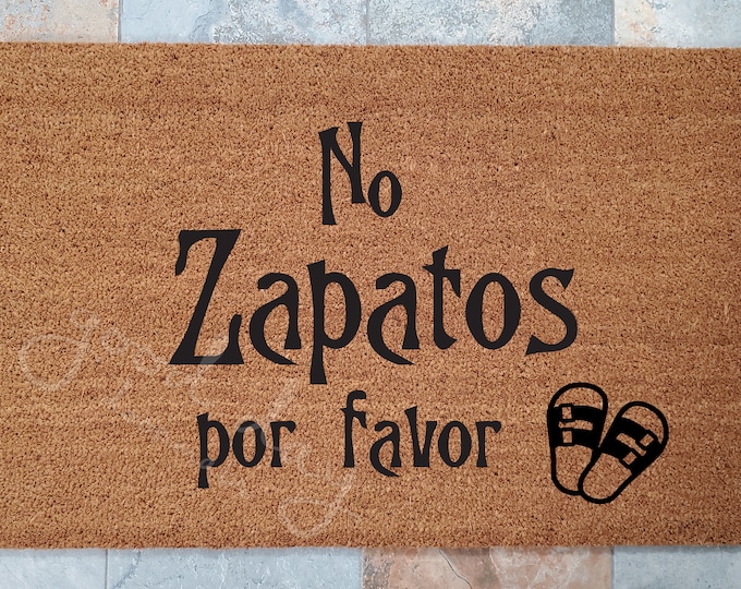 No Zapatos Por Favor Doormat and Many Other Language Doormats / Welcome Mat / No Shoes Please / Door Mats / Custom Doormat / Family Gift