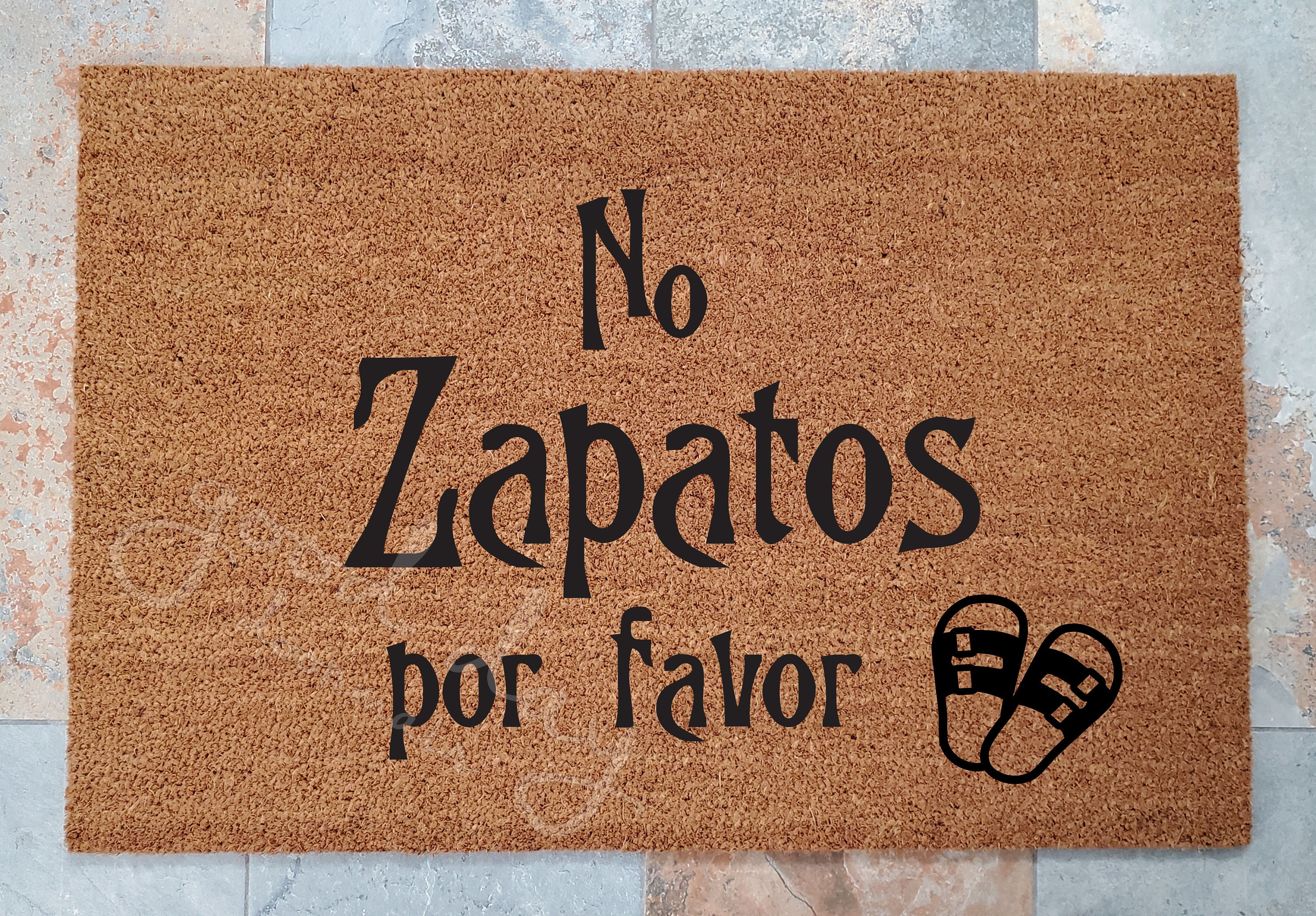 Máquina de escribir agujas del reloj estropeado No Zapatos Por Favor Doormat and Many Other Language Doormats - Etsy