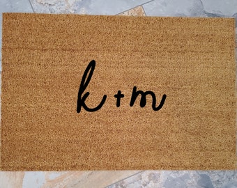 Couples Initials Doormat /Custom Doormat / Personalized Doormat / Welcome Mat / Personalized Wedding Gifts / Shower Gifts / Gifts for them