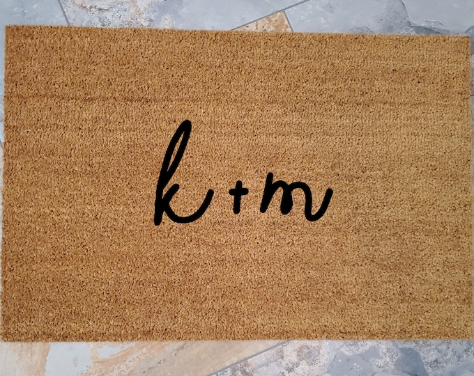 Couples Initials Doormat /Custom Doormat / Personalized Doormat / Welcome Mat / Personalized Wedding Gifts / Shower Gifts / Gifts for them